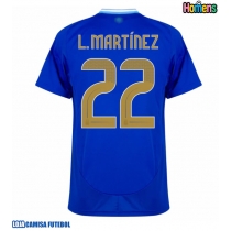 Camisa de Futebol Argentina Lautaro Martinez #22 Equipamento Secundário Copa America 2024 Manga Curta